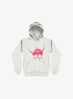Blood Skull With Viking Helmet White Hoodie