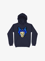 Wings Of Death Butterfly Skull Navy Blue Hoodie