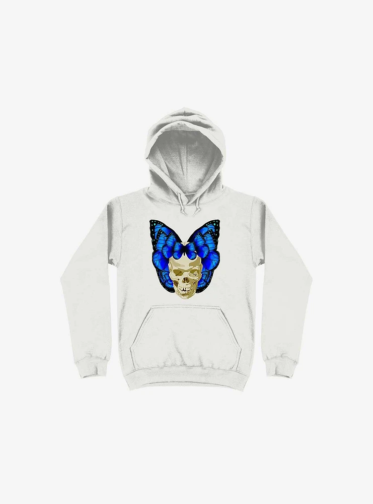 Wings Of Death Butterfly Skull White Hoodie