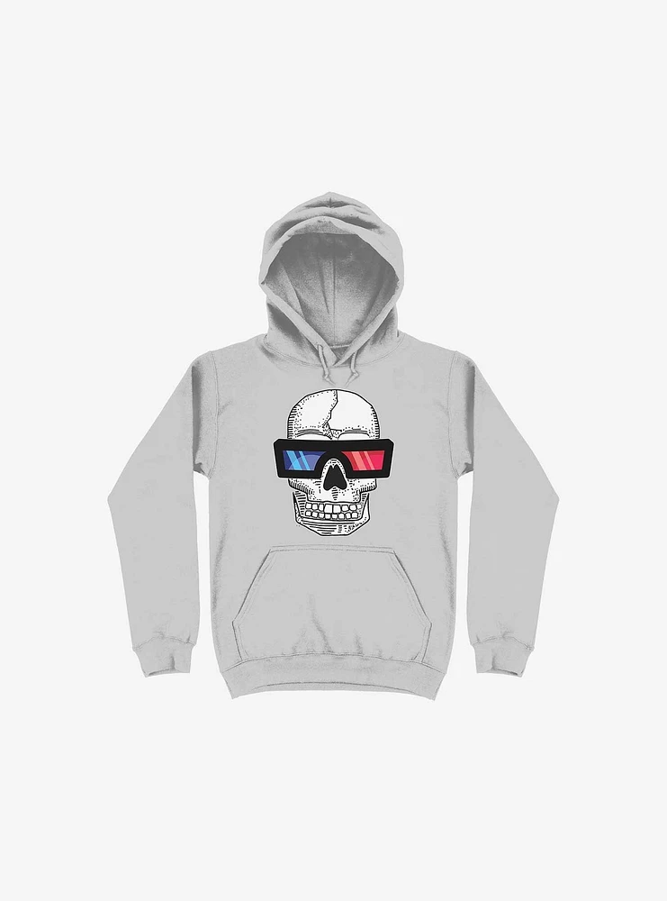 Happy Skull Living Life 3D Silver Hoodie