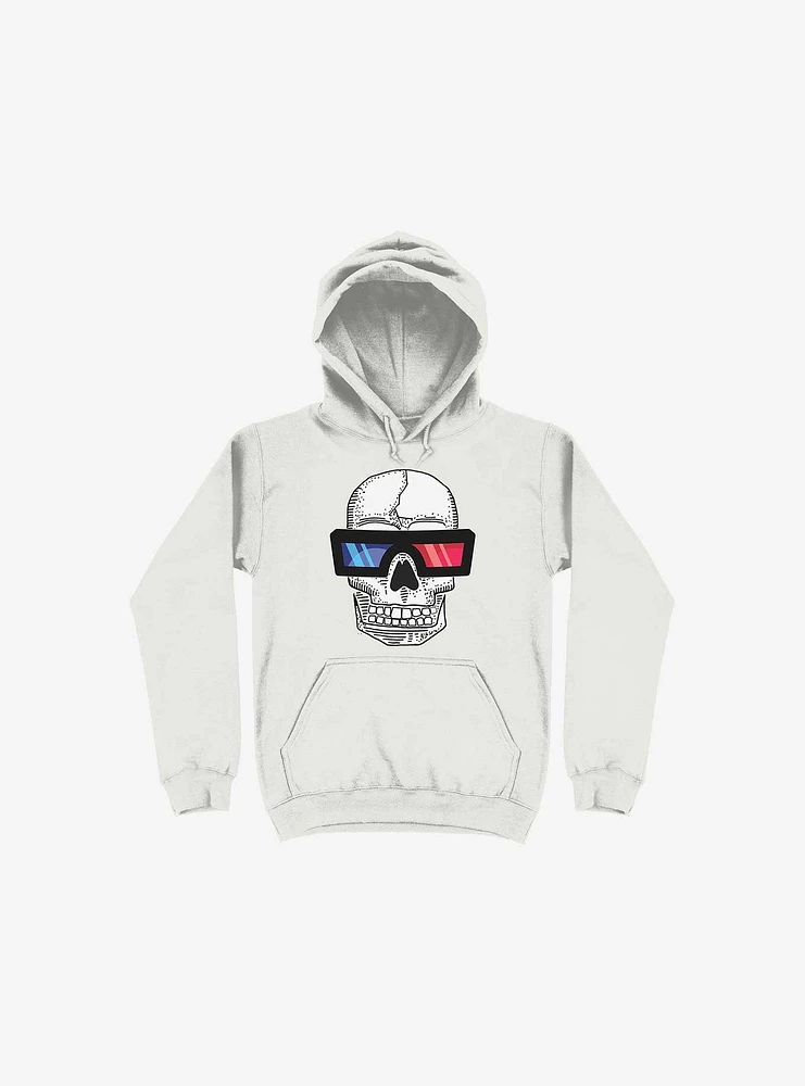 Happy Skull Living Life 3D White Hoodie