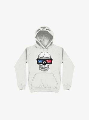 Happy Skull Living Life 3D White Hoodie