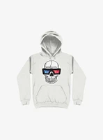 Happy Skull Living Life 3D White Hoodie