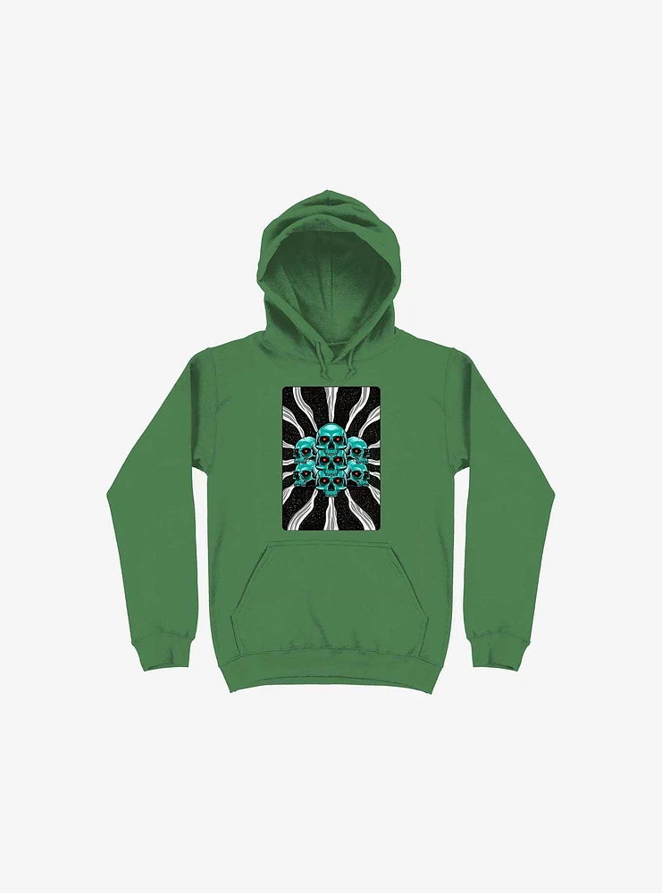 Pile Of Bones Skull Kelly Green Hoodie