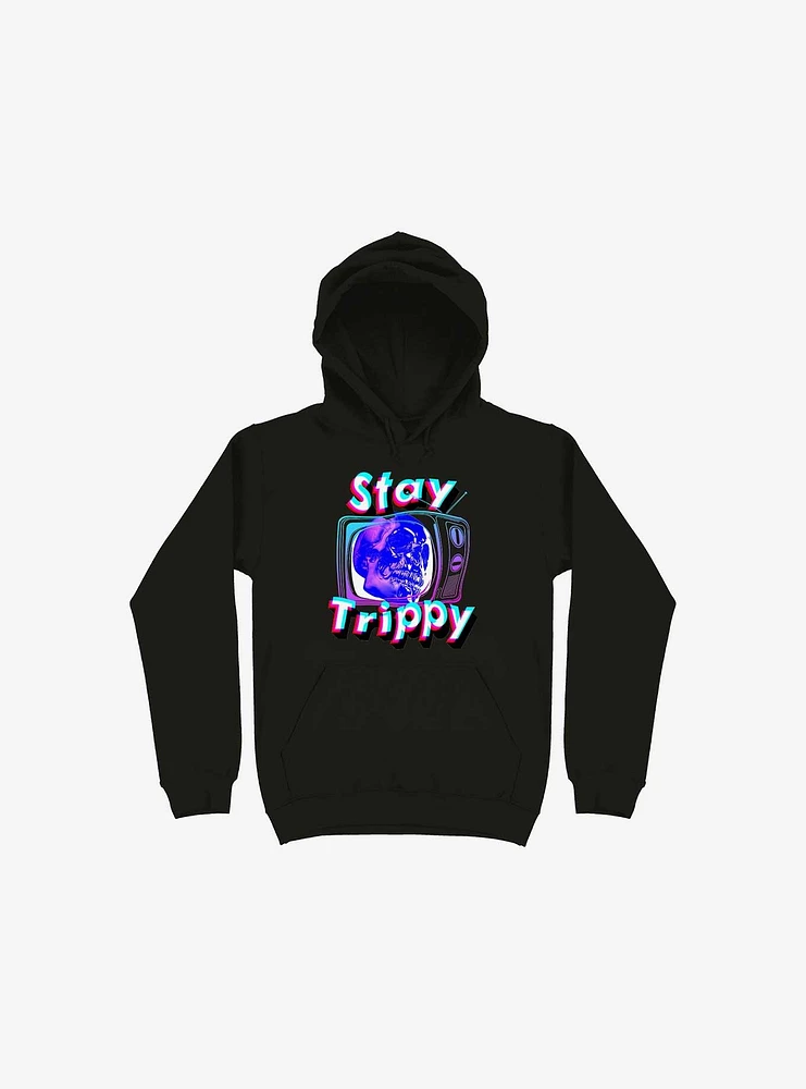 Stay Trippy Cute Retro Aesthetic Universal Vibe Skull Hoodie