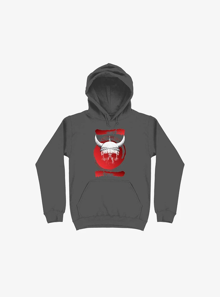 White Trippy Viking Helmet Smears Asphalt Grey Hoodie