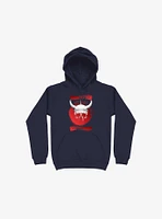 White Trippy Viking Helmet Smears Navy Blue Hoodie