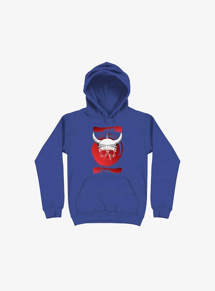 White Trippy Viking Helmet Smears Royal Blue Hoodie