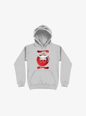 White Trippy Viking Helmet Smears Silver Hoodie