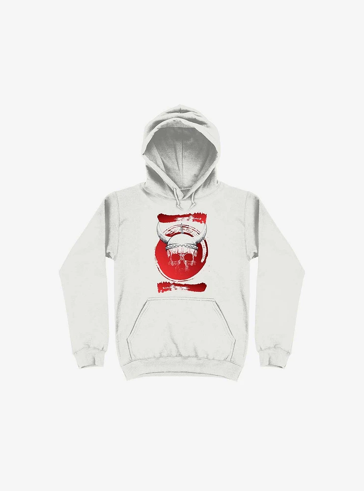 White Trippy Viking Helmet Smears Hoodie