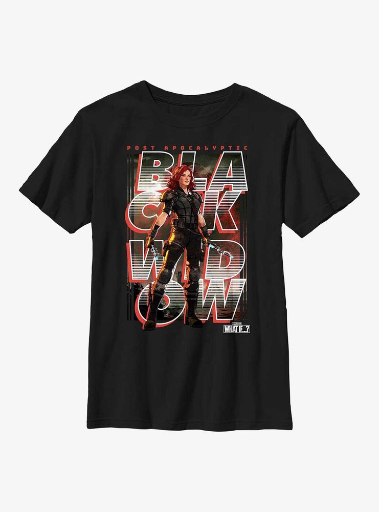 Marvel What If?? Black Widow Post Apocalyptic Key Art Youth T-Shirt