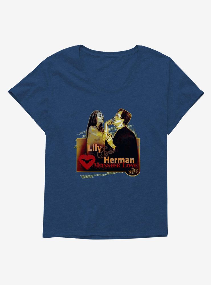 The Munsters Lily & Herman Monster Love Womens T-Shirt Plus