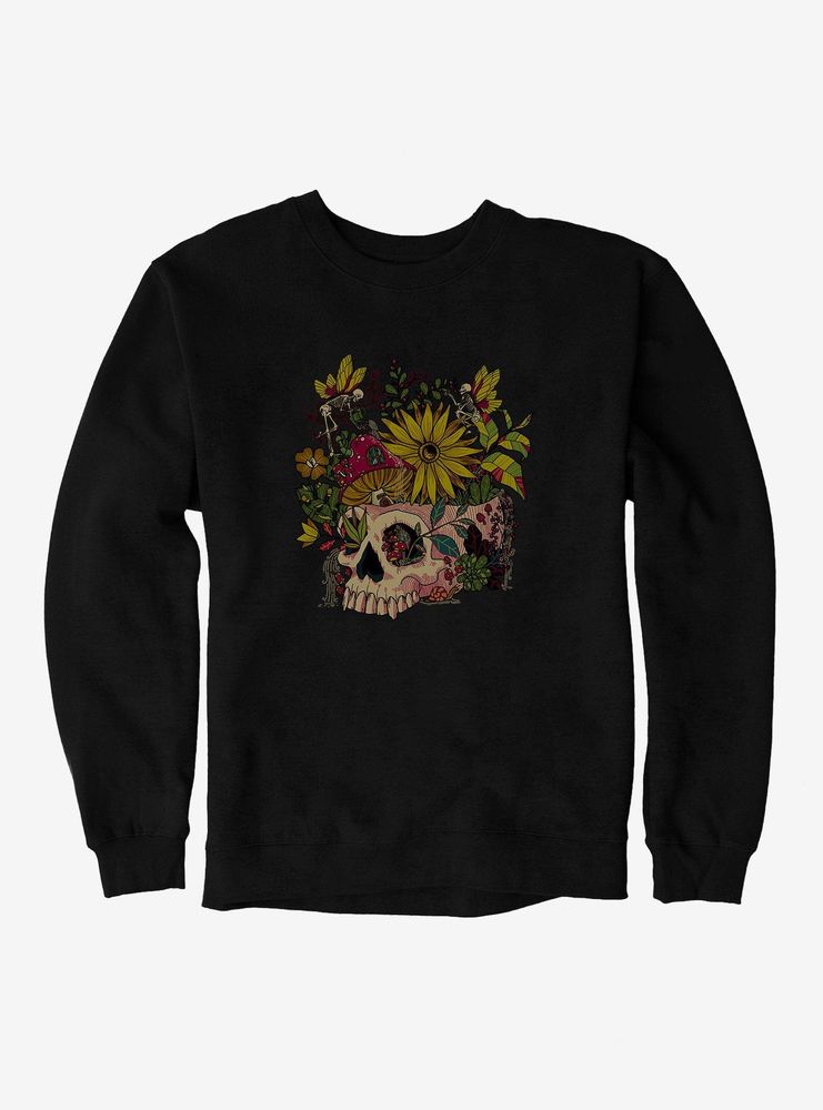 Cottagecore Skeleface Garden Skelefae Sweatshirt