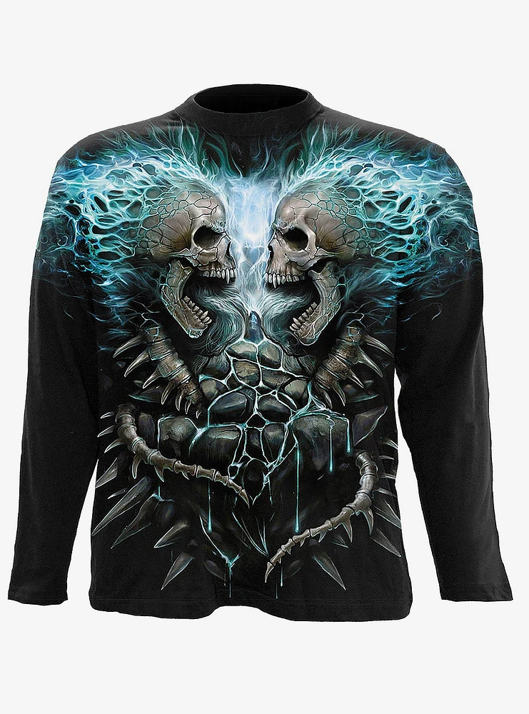 Flaming Spine Allover Long-Sleeve T-Shirt