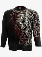 Skull Shoulder Wrap Allover Long-Sleeve T-Shirt