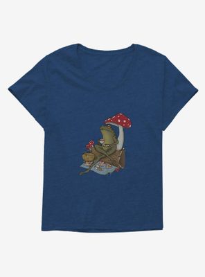 Cottagecore Froggy Tea Time Foggy Womens T-Shirt Plus