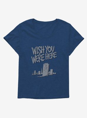 Wish You Were Here Tombstone Womens T-Shirt Plus