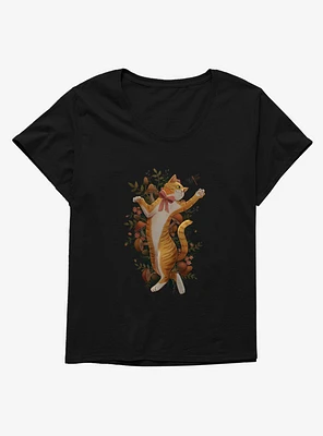 Cottagecore Nature Cat Girls T-Shirt Plus