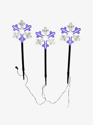 Multicolor Led Snowflake Yard Stake Set