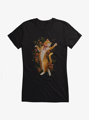 Cottage Core Erin Eavy Nature Cat Girls T-Shirt