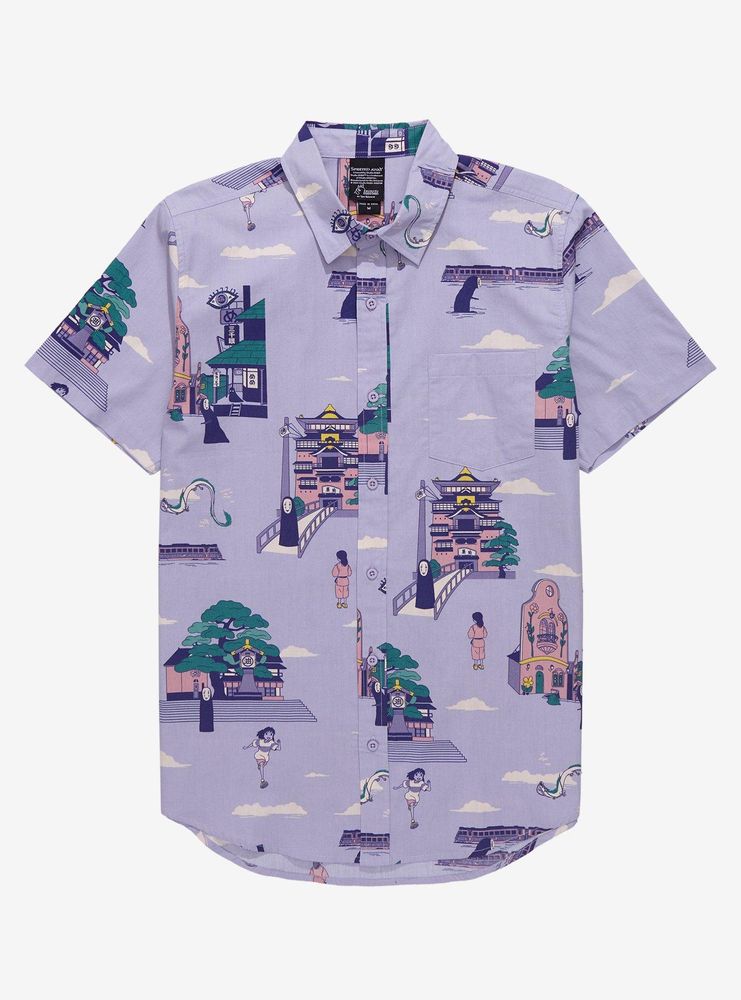 Our Universe Studio Ghibli Spirited Away Scenic Bathhouse Woven Button-Up - BoxLunch Exclusive