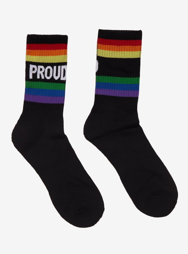 Proud Rainbow Stripe Crew Socks