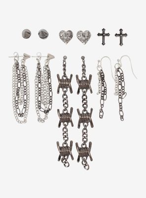 Barbed Wire Chain Earring Set