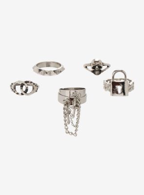 Handcuff Padlock Layer Ring Set