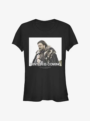 Game Of Thrones Eddard Stark Winter Is Coming Girls T-Shirt