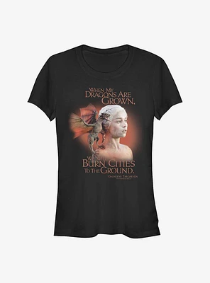 Game Of Thrones Daenerys Dragons Burn Cities Girls T-Shirt