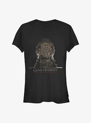 Game Of Thrones Empty Iron Throne Girls T-Shirt