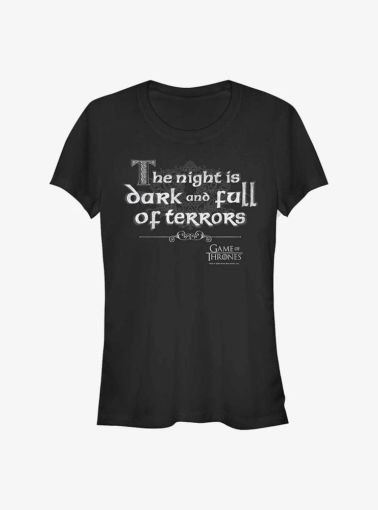 Game Of Thrones Night Full Terrors Girls T-Shirt