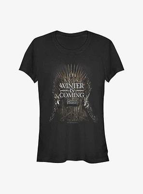 Game Of Thrones Iron Throne Winter Is Coming Girls T-Shirt