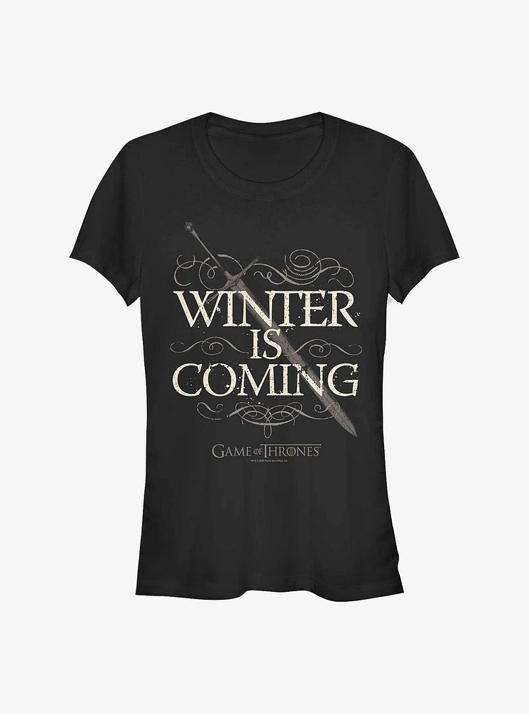 Game Of Thrones Winter Is Coming Sword Girls T-Shirt