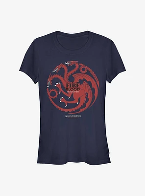Game Of Thrones Targaryen Fire And Blood Girls T-Shirt