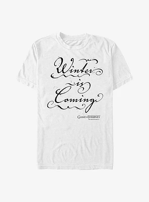 Game Of Thrones Winter Is Coming Calligraphy T-Shirt