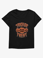 Trick Or Treat Jack O Lanterns Girls T-Shirt Plus