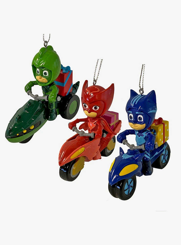 Pj Masks With Vehicle Ornament 3 Pc Set