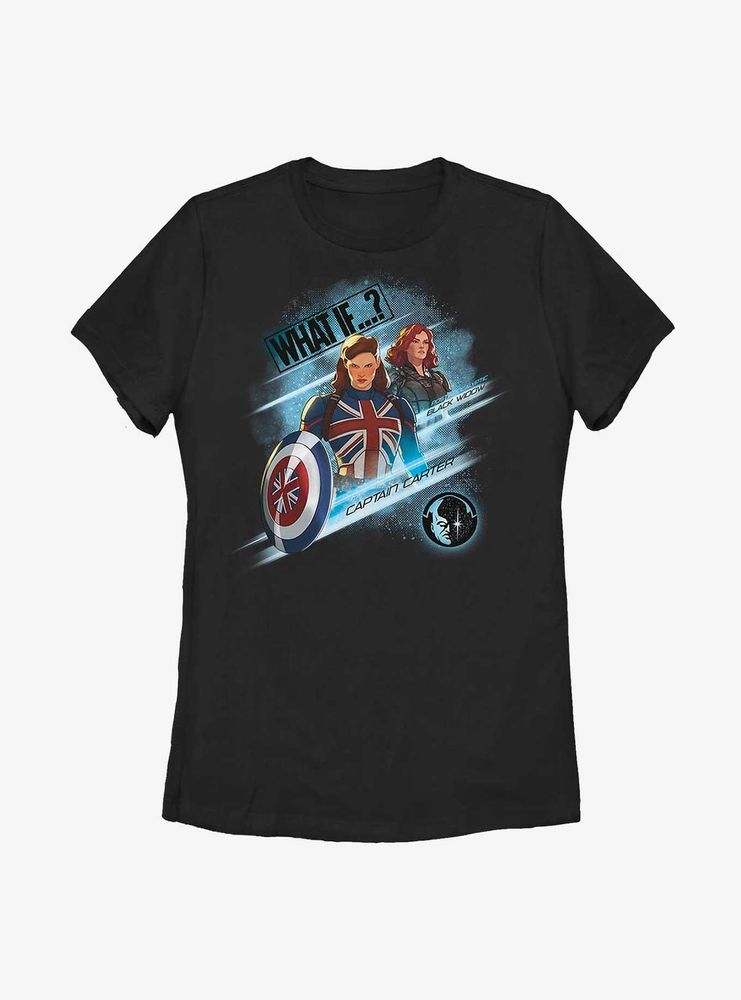 Marvel What If?? Captain Carter & Black Widow Team Up Womens T-Shirt