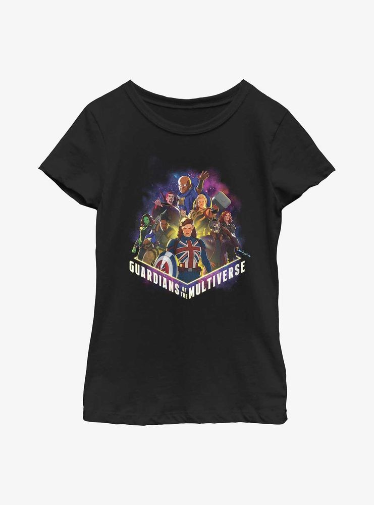 Marvel What If?? Guardians Of The Multiverse Team Up Youth Girls T-Shirt