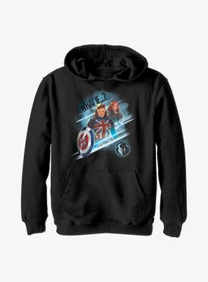 Marvel What If?? Captain Carter & Black Widow Team Up Youth Hoodie
