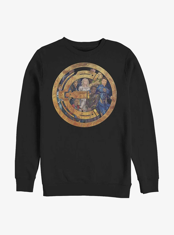 Marvel Eternals Badge Group Shot Crew Sweatshirt