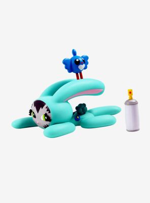 3D Retro Bunny Kitty Blue Teal Vinyl Figure