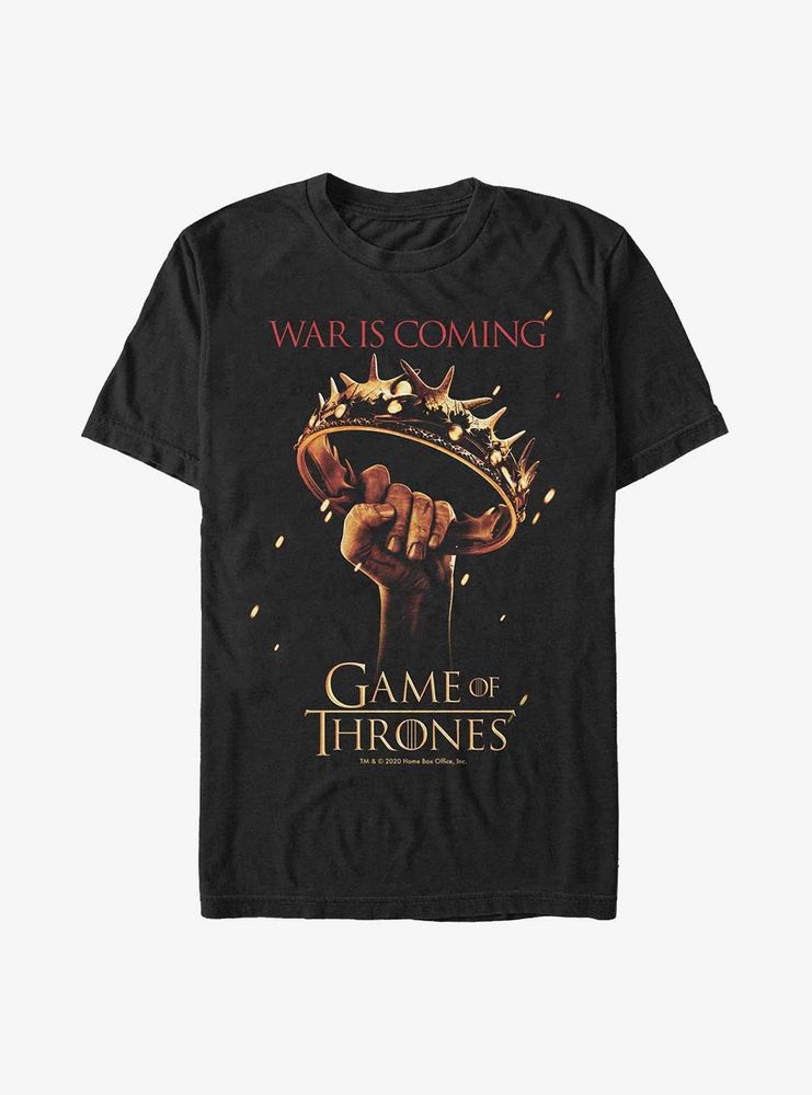 Game Of Thrones Raised Crown War Is Coming T-Shirt