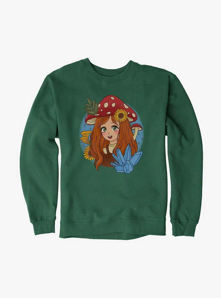 Cottagecore Mushroom Girl Sweatshirt