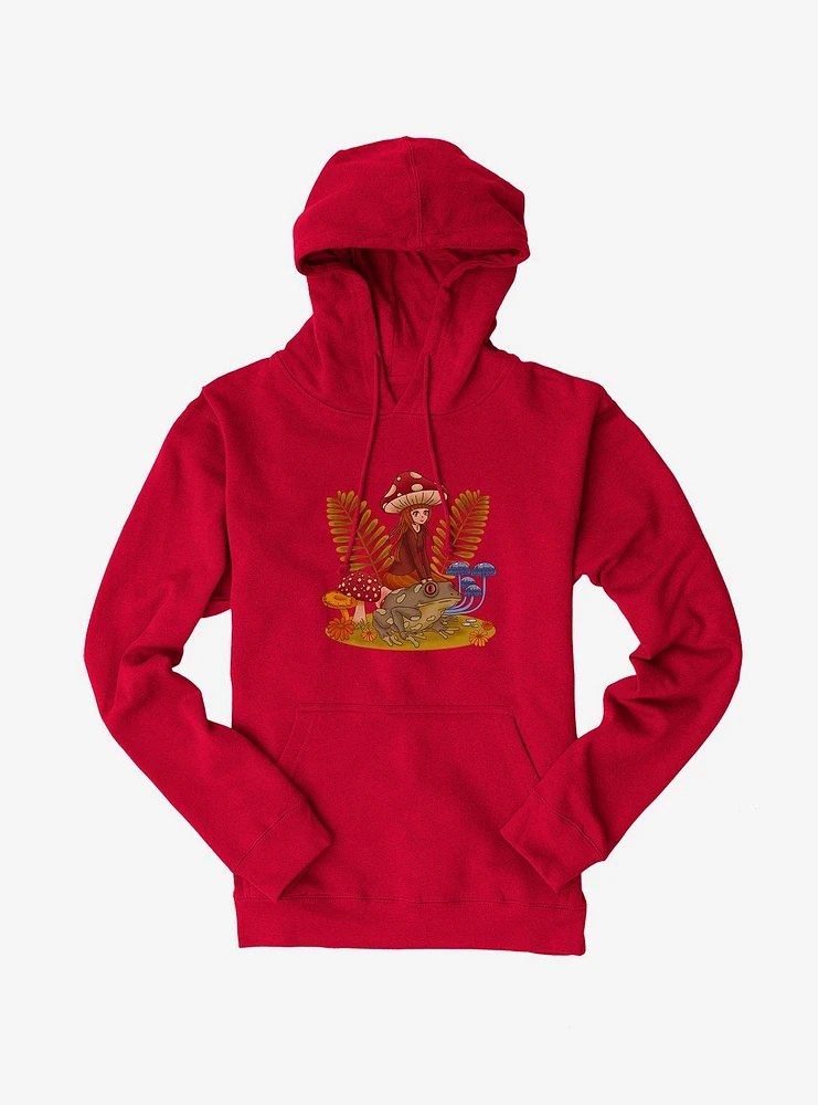 Cottagecore Frog Riding Hoodie