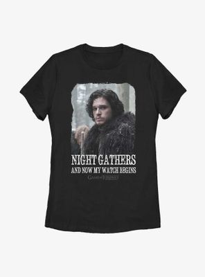 Game Of Thrones My Watch Begins Jon Snow Womens T-Shirt