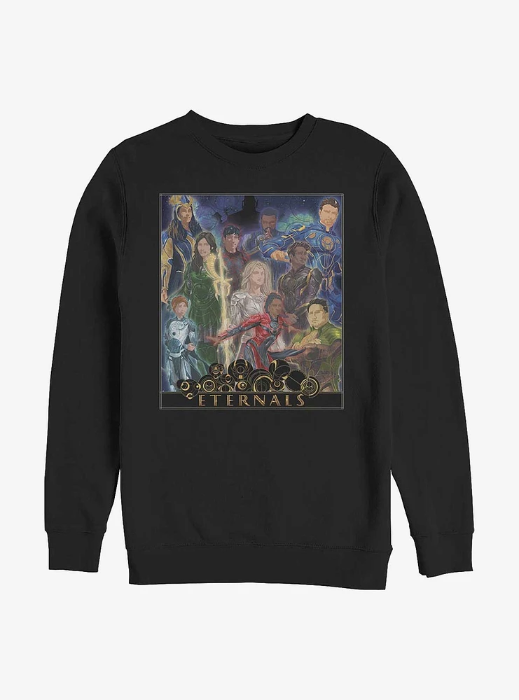 Marvel Eternals Art Frame Poster Crew Sweatshirt