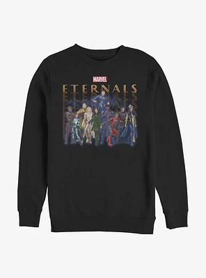 Marvel Eternals Group Repeating Crew Sweatshirt