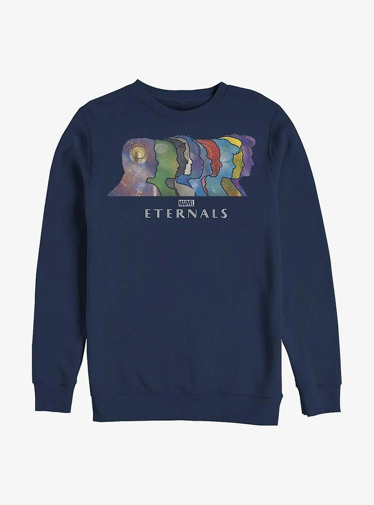 Marvel Eternals Silhouette Heads Crew Sweatshirt